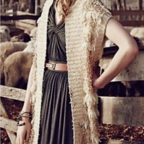Anthropologie Moth Quinta Fringe Sweater Vest Oversized Size XS / S… - Picture 8 of 8